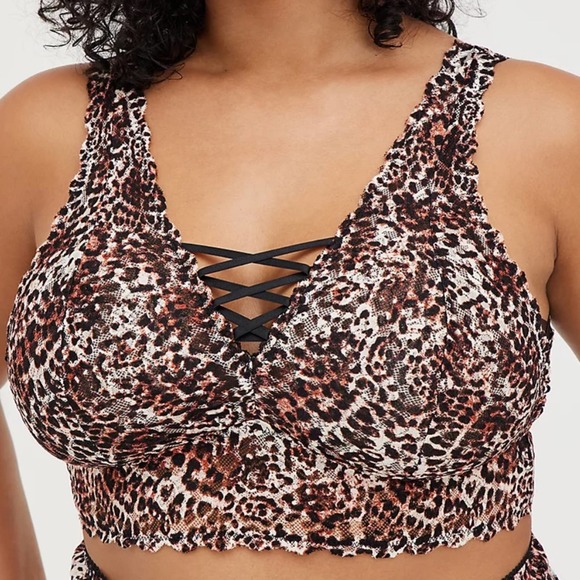 Torrid Lace Up Bralette - Leopard 2X NWT - Picture 2 of 8